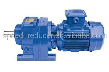 Alloy steel and cast iron R series speed reducer gear helical motor for apron conveyor driver manufacturer in china